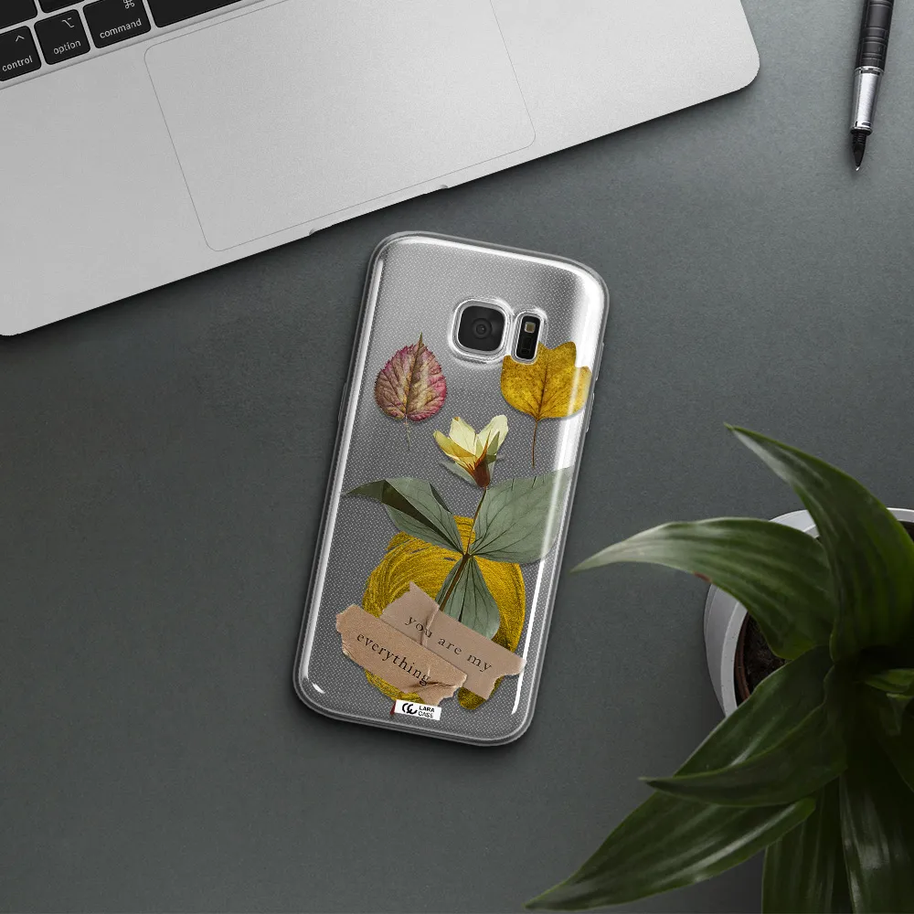 A Flower With Leaves And A Box Samsung S 7 Clear Tpu Case