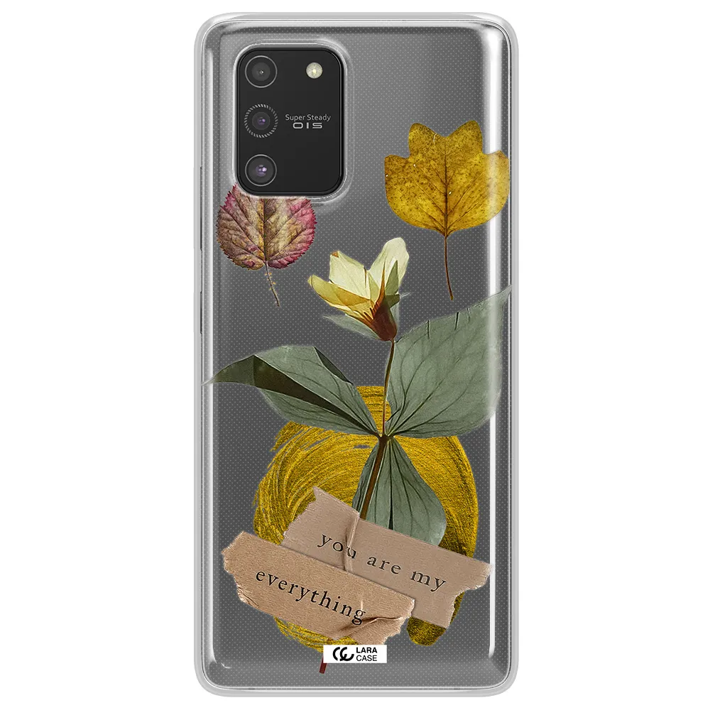 A Flower With Leaves And A Box Samsung S10 Lite Clear Tpu Case