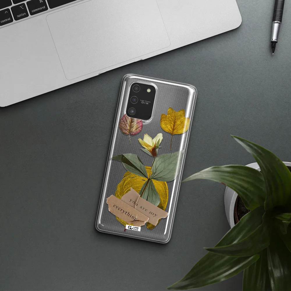 A Flower With Leaves And A Box Samsung S10 Lite Clear Tpu Case