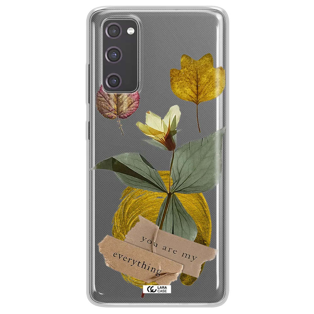 A Flower With Leaves And A Box Samsung S20 Fe Clear Tpu Case