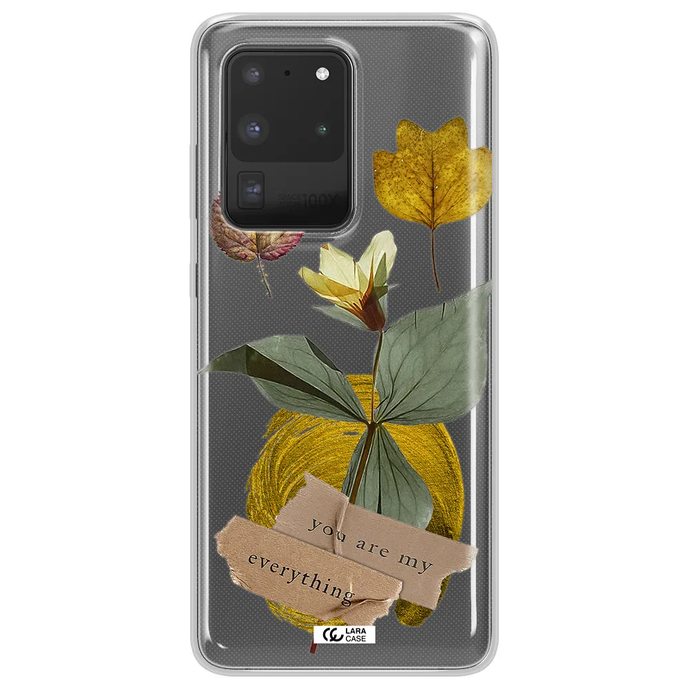A Flower With Leaves And A Box Samsung S20 Ultra Clear Tpu Case