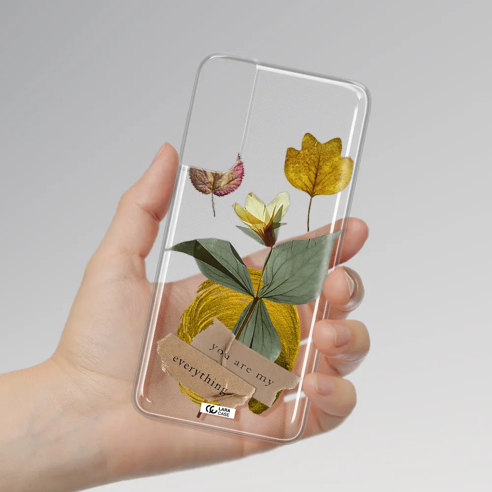 A Flower With Leaves And A Box Samsung S21 Plus Clear Tpu Case