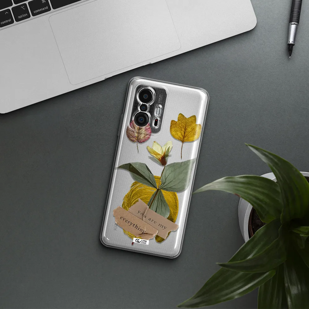 A Flower With Leaves And A Box Xiaomi 11T Clear Tpu Case