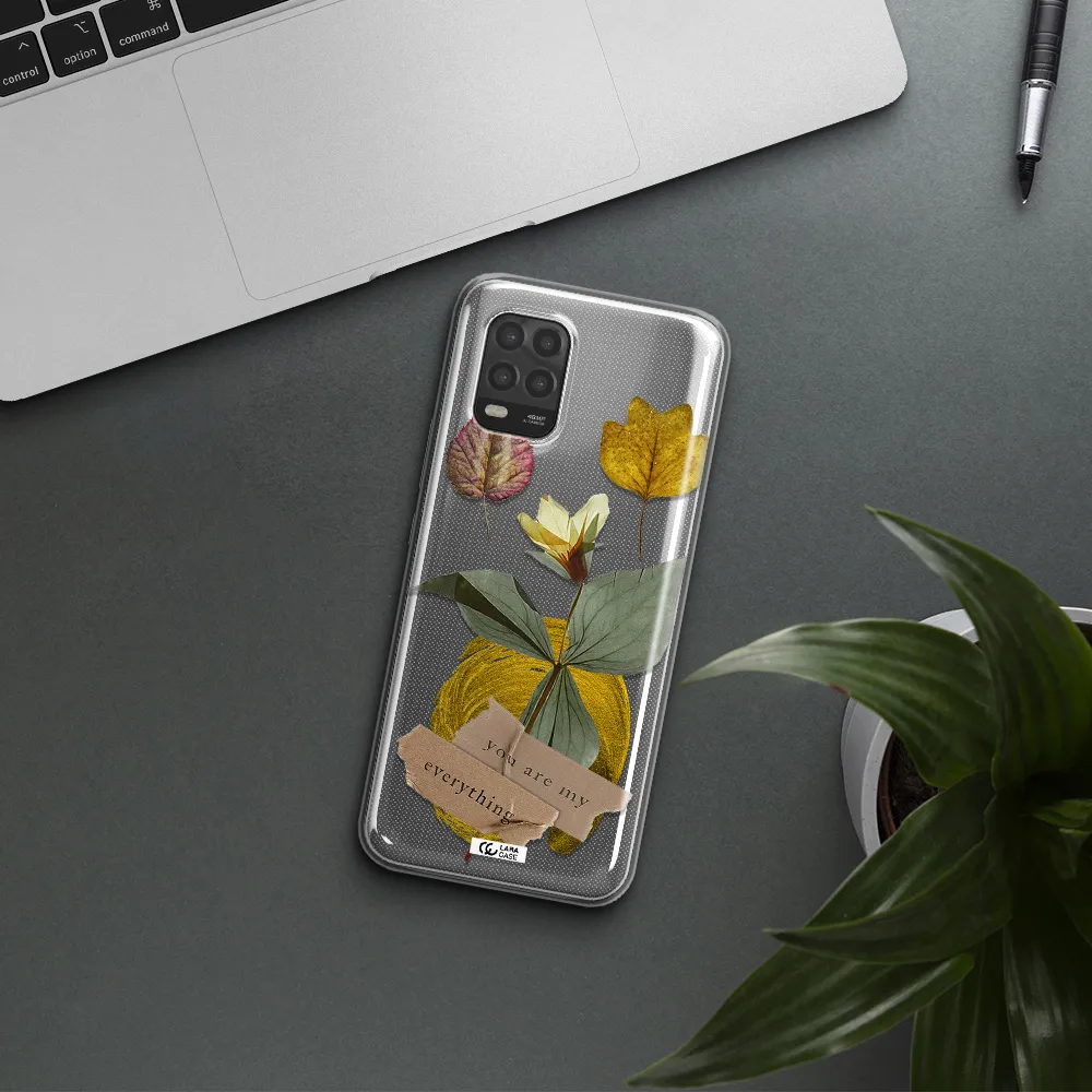 A Flower With Leaves And A Box Xiaomi Mi 10 Lite Clear Tpu Case