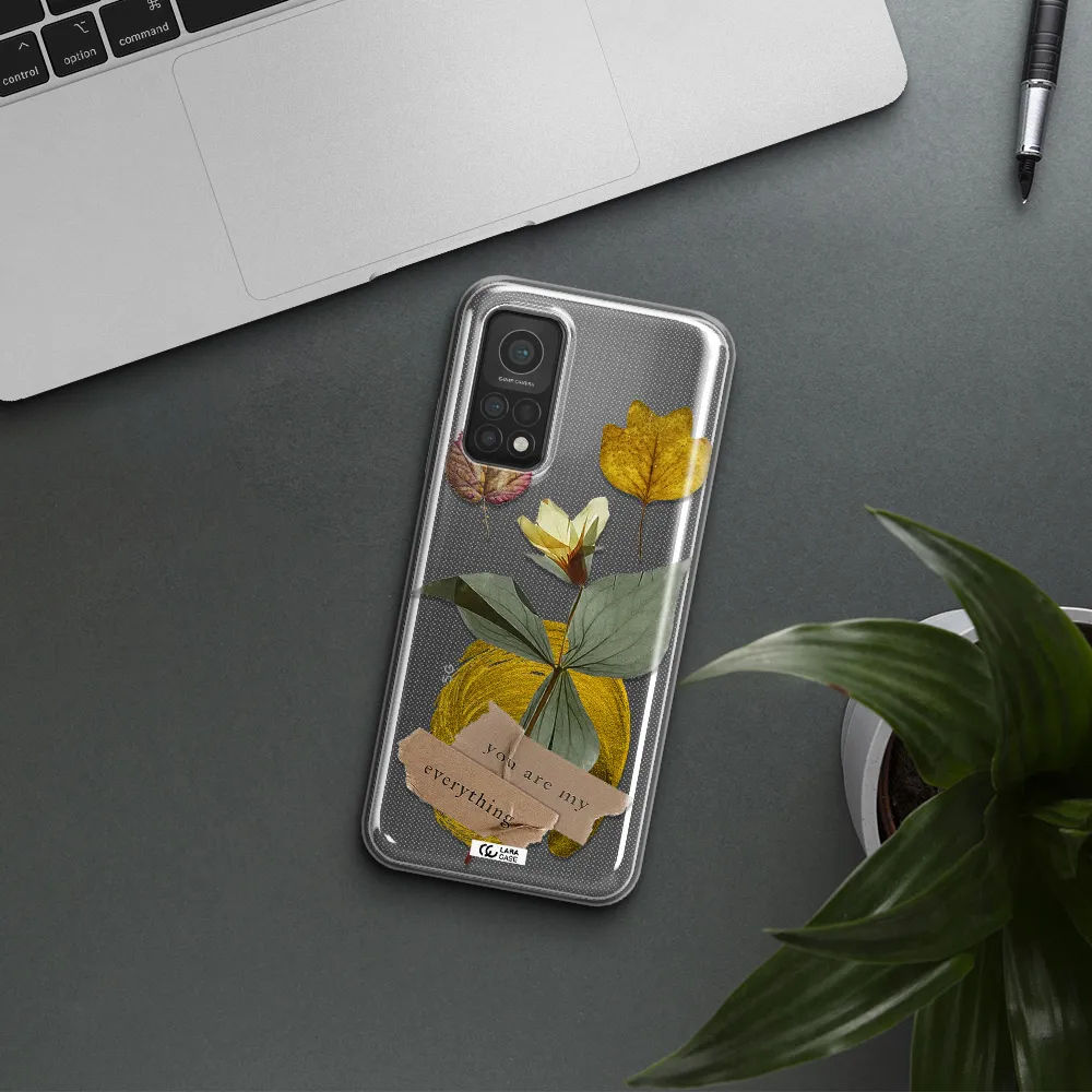 A Flower With Leaves And A Box Xiaomi Mi 10T Clear Tpu Case