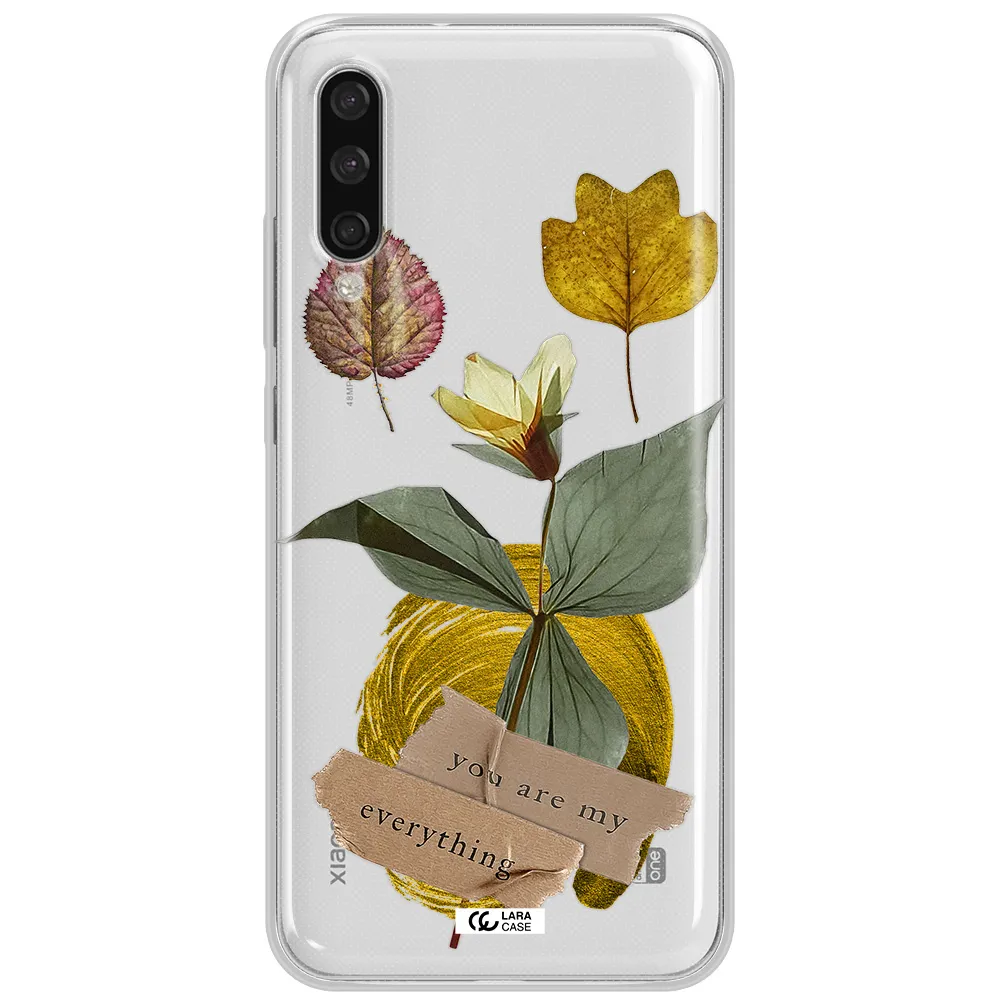 A Flower With Leaves And A Box Xiaomi Mi A3 Clear Tpu Case