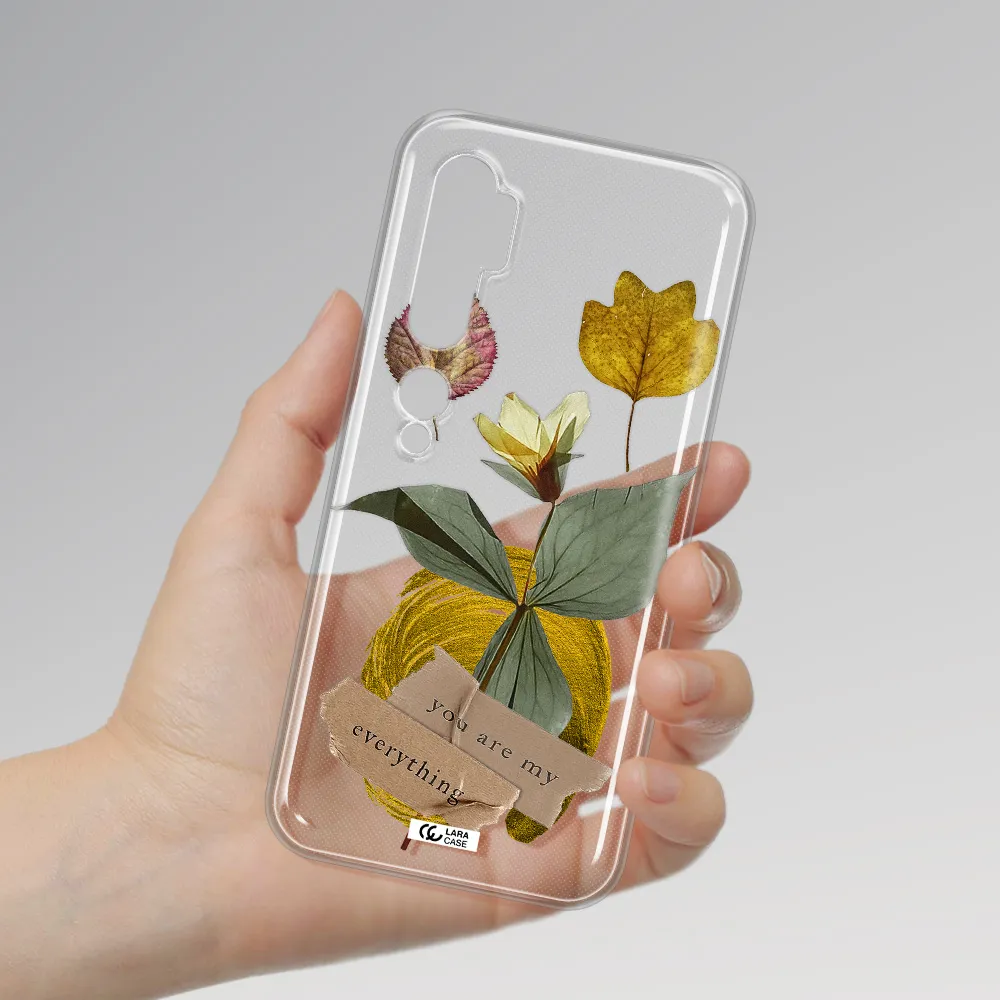 A Flower With Leaves And A Box Xiaomi Mi Note 10 Clear Tpu Case