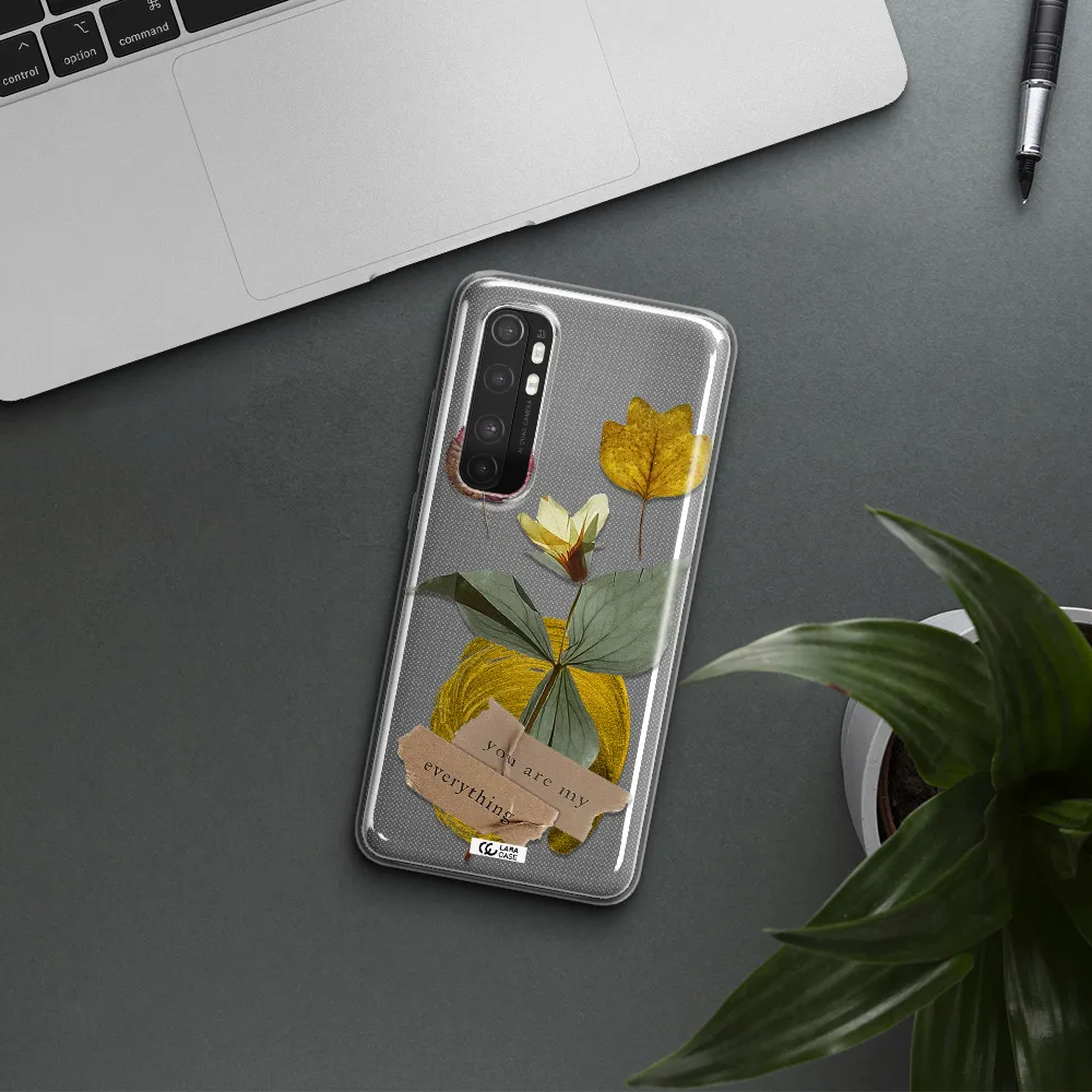 A Flower With Leaves And A Box Xiaomi Mi Note 10 Lite Clear Tpu Case