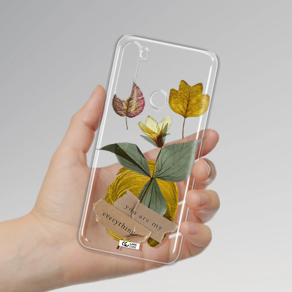A Flower With Leaves And A Box Xiaomi Note 8 Clear Tpu Case
