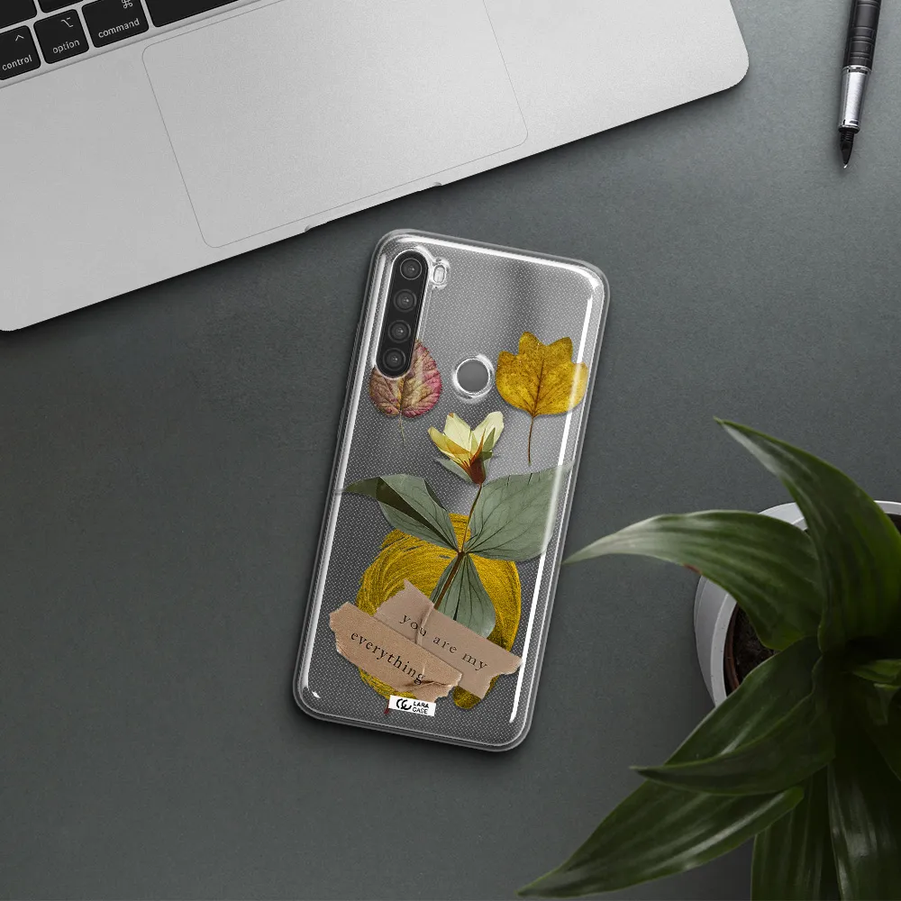 A Flower With Leaves And A Box Xiaomi Note 8 Clear Tpu Case