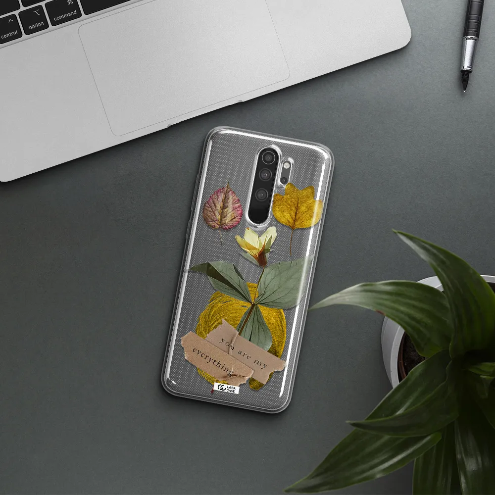 A Flower With Leaves And A Box Xiaomi Note 8 Pro Clear Tpu Case
