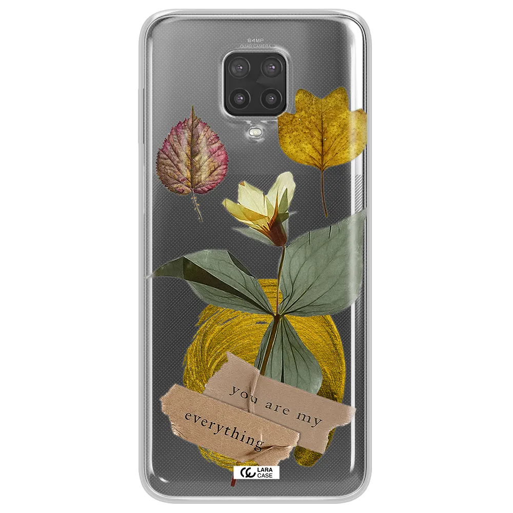 A Flower With Leaves And A Box Xiaomi Note 9 Pro Clear Tpu Case