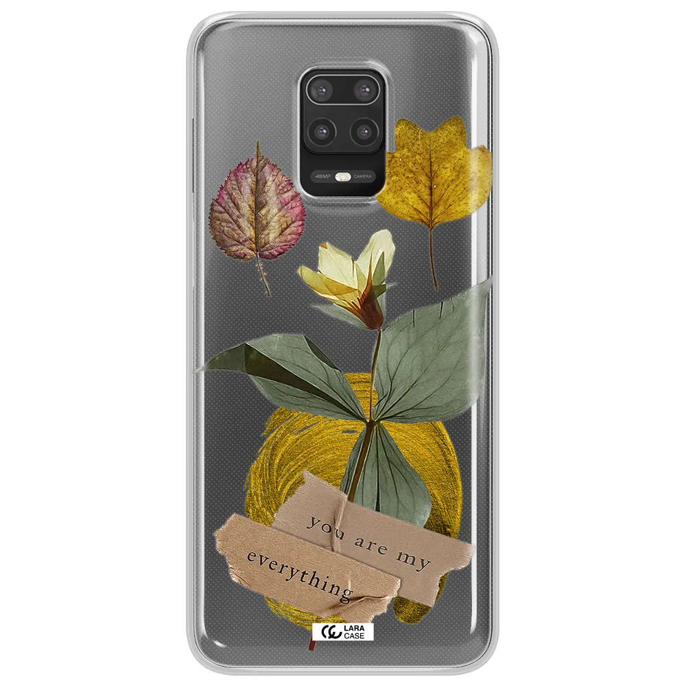 A Flower With Leaves And A Box Xiaomi Note 9S Clear Tpu Case