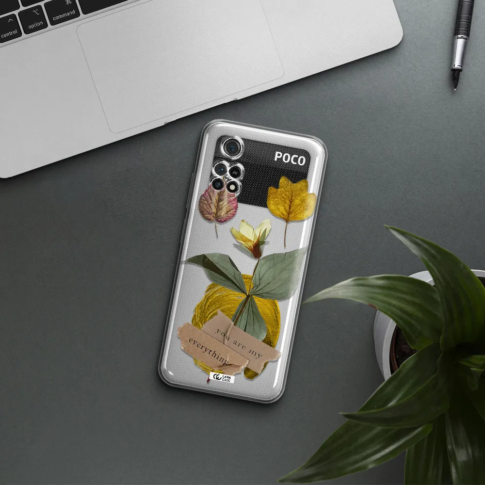 A Flower With Leaves And A Box Xiaomi Poco M4 Pro 4G Clear Tpu Case