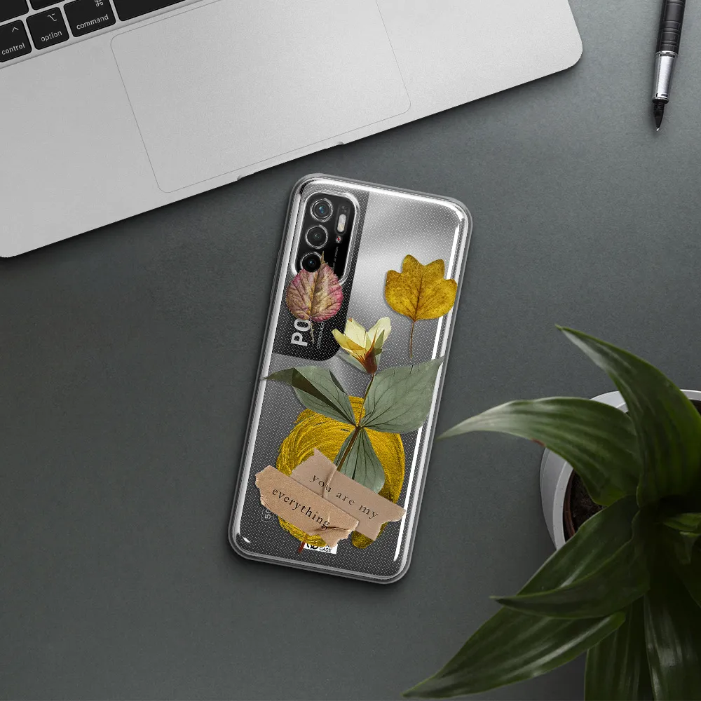 A Flower With Leaves And A Box Xiaomi Poco M4 Pro 5G Clear Tpu Case