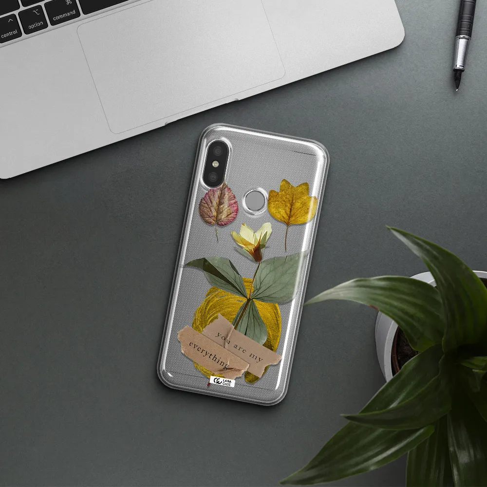 A Flower With Leaves And A Box Xiaomi Redmi 6 Pro Clear Tpu Case
