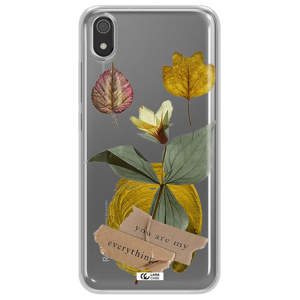 A Flower With Leaves And A Box Xiaomi Redmi 7A Clear Tpu Case