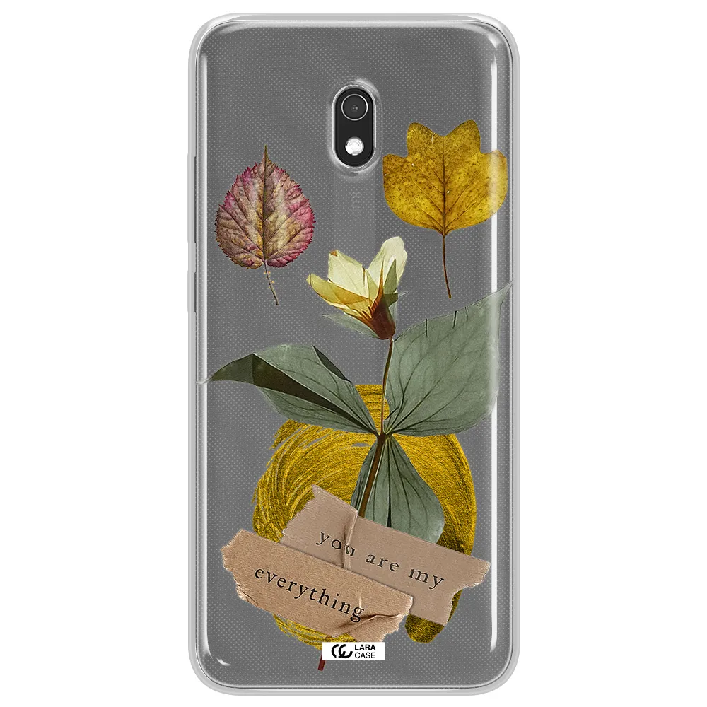 A Flower With Leaves And A Box Xiaomi Redmi 8A Clear Tpu Case