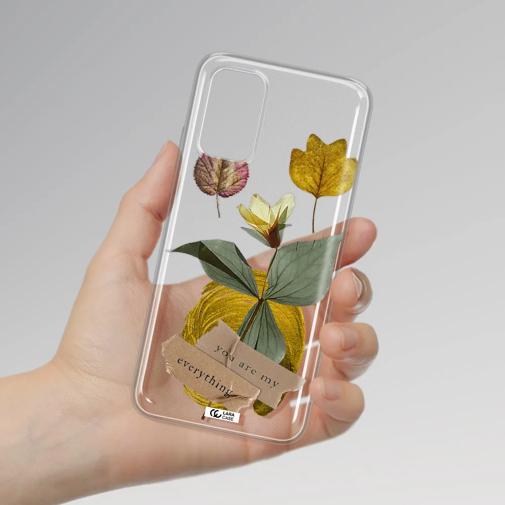 A Flower With Leaves And A Box Xiaomi Redmi 9T Clear Tpu Case