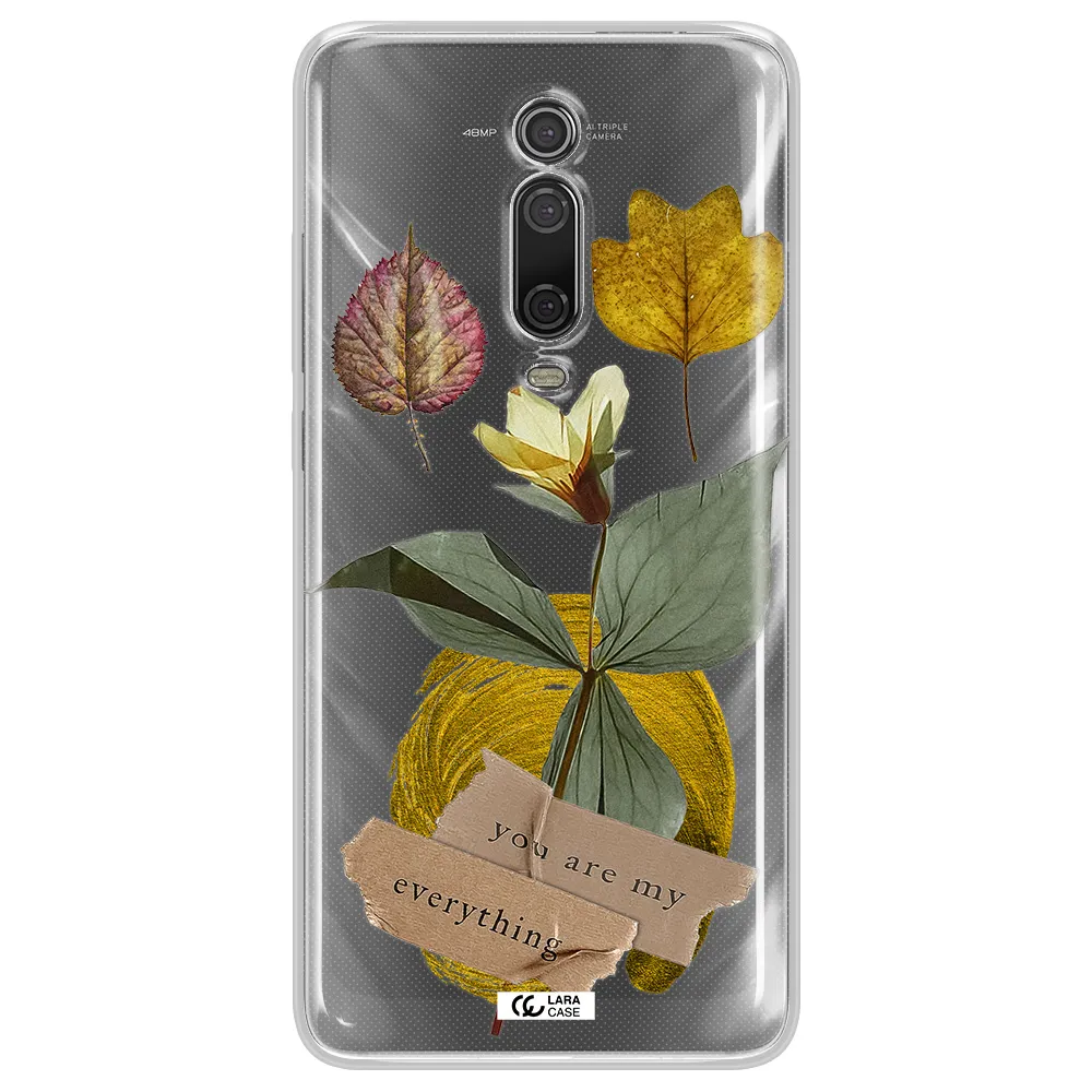 A Flower With Leaves And A Box Xiaomi Redmi K20 Clear Tpu Case