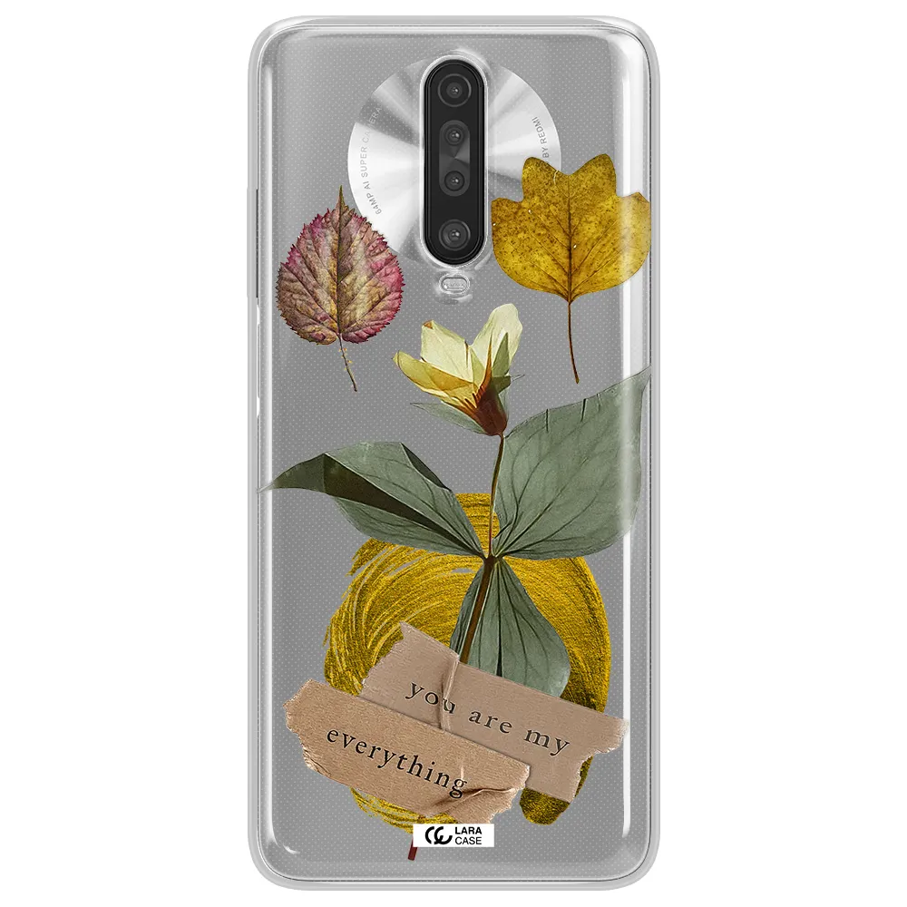 A Flower With Leaves And A Box Xiaomi Redmi K30 Clear Tpu Case