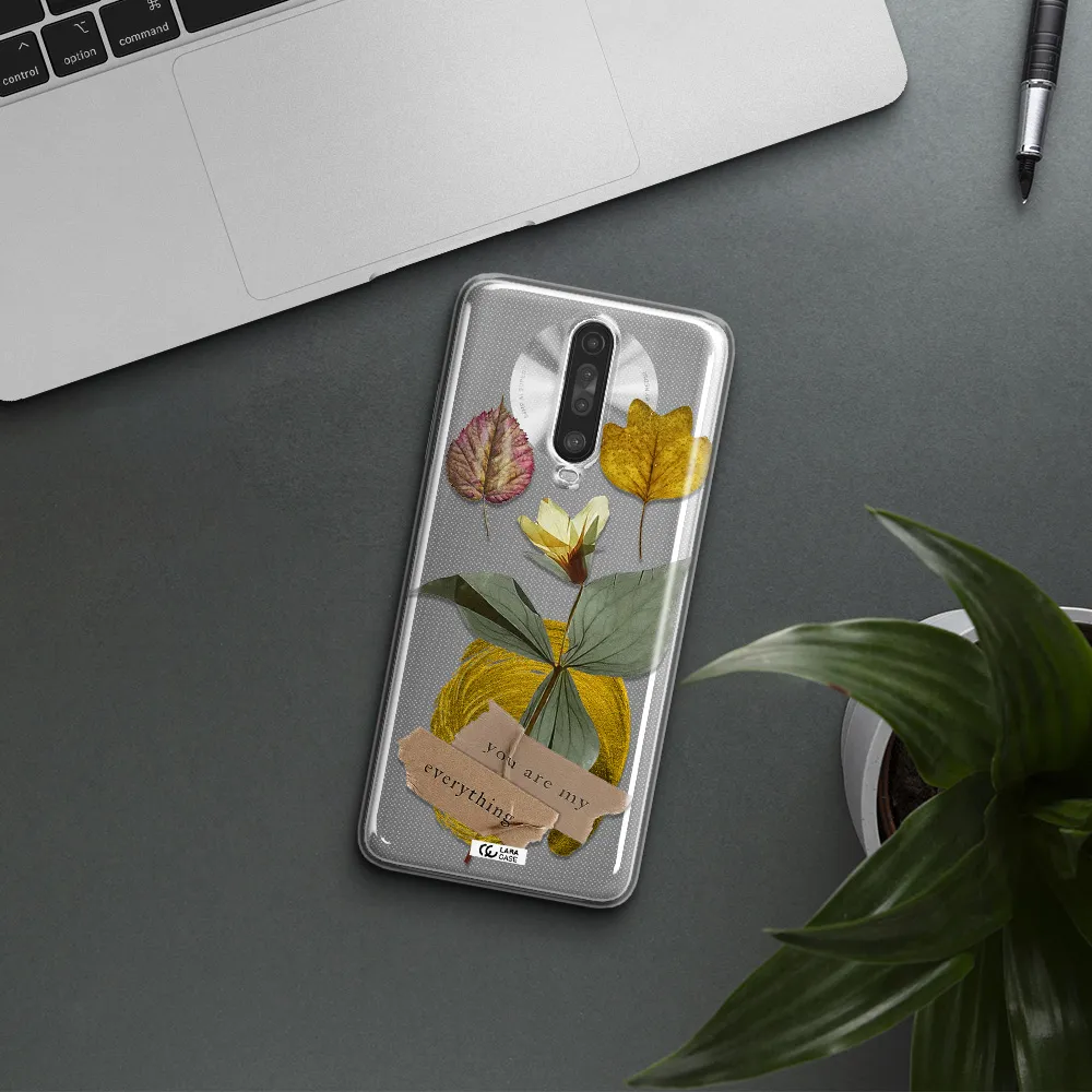 A Flower With Leaves And A Box Xiaomi Redmi K30 Clear Tpu Case