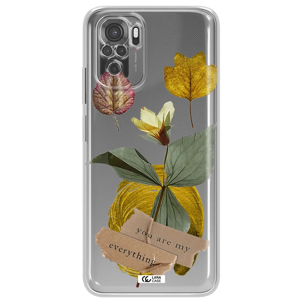 A Flower With Leaves And A Box Xiaomi Redmi Note 10S Clear Tpu Case