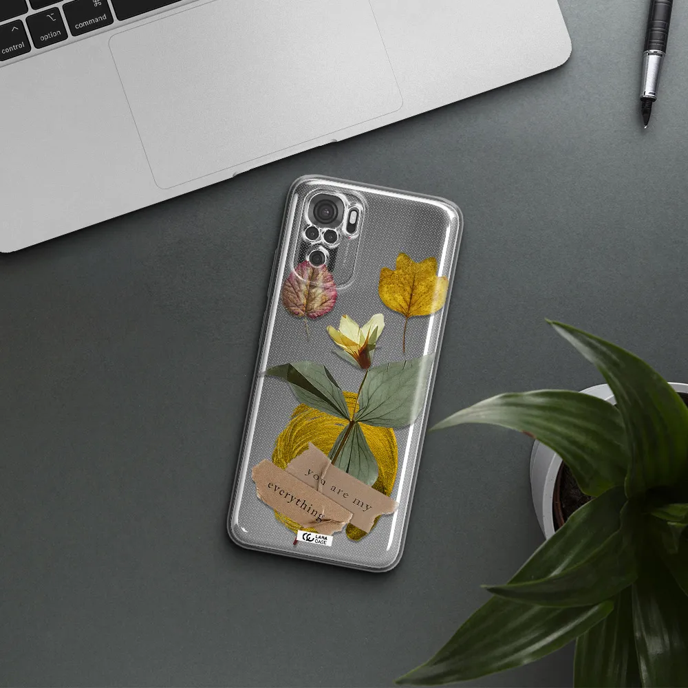 A Flower With Leaves And A Box Xiaomi Redmi Note 10S Clear Tpu Case