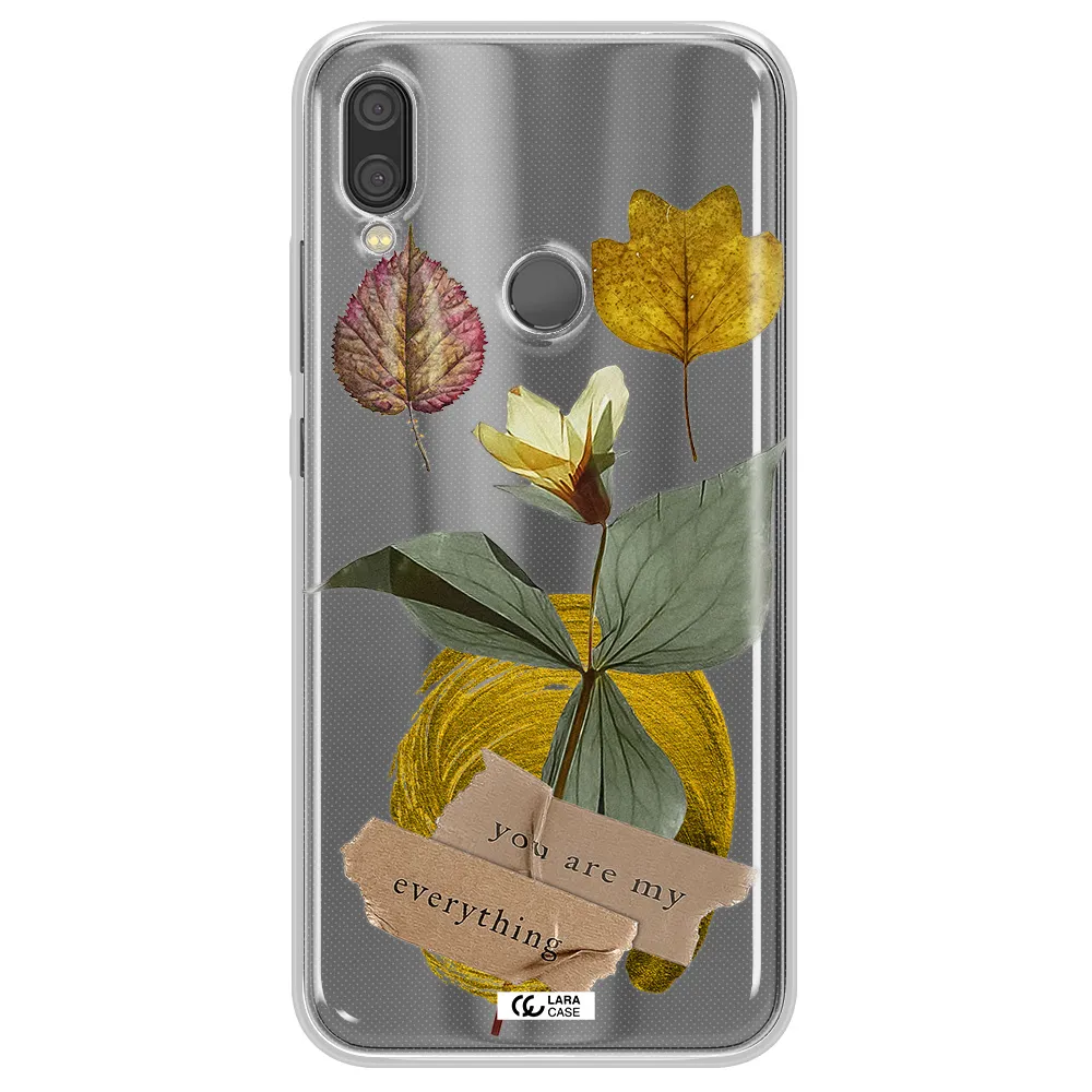 A Flower With Leaves And A Box Xiaomi Redmi Note 7 Clear Tpu Case