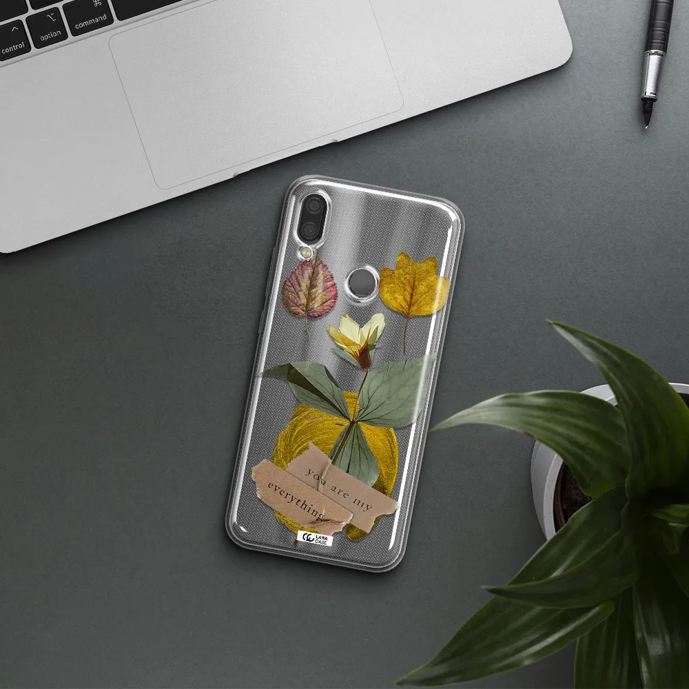 A Flower With Leaves And A Box Xiaomi Redmi Note 7 Clear Tpu Case
