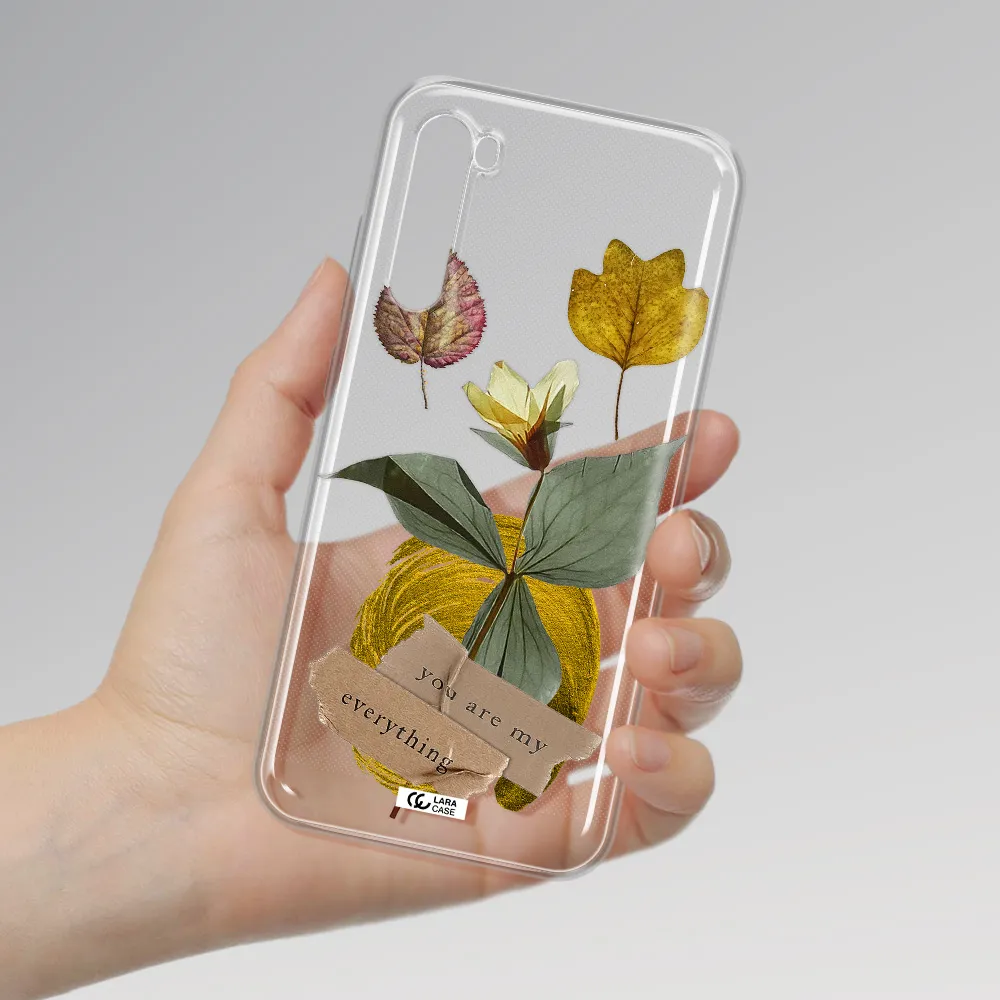 A Flower With Leaves And A Box Xiaomi Redmi Note 8T Clear Tpu Case