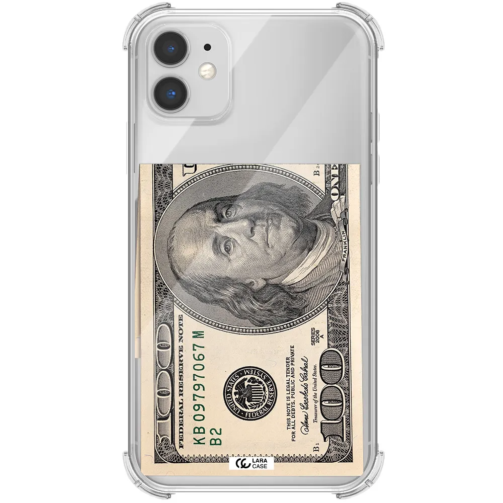 a close-up of a money bill Apple iPhone 11 Clear PC Case