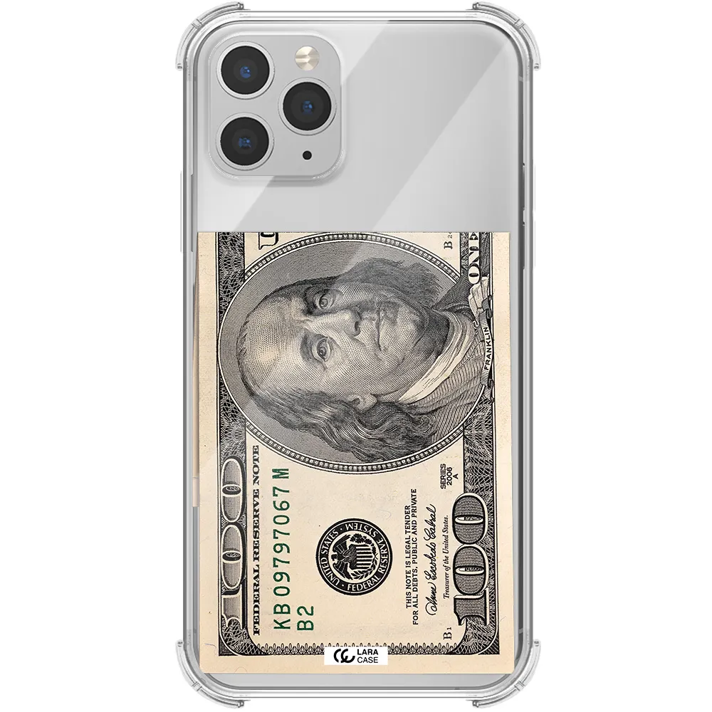 a close-up of a money bill Apple iPhone 11 pro Clear PC Case