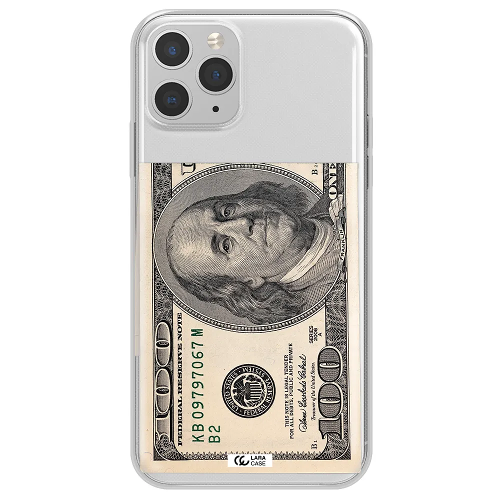 A Close-Up Of A Money Bill Apple Iphone 11 Pro Clear Tpu Case