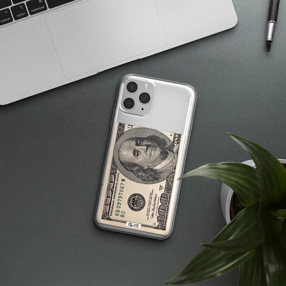 A Close-Up Of A Money Bill Apple Iphone 11 Pro Clear Tpu Case