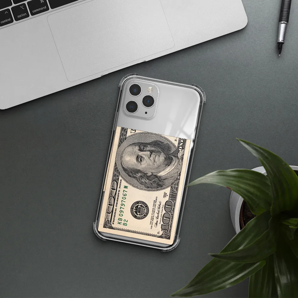 a close-up of a money bill Apple iPhone 11 pro max Clear PC Case