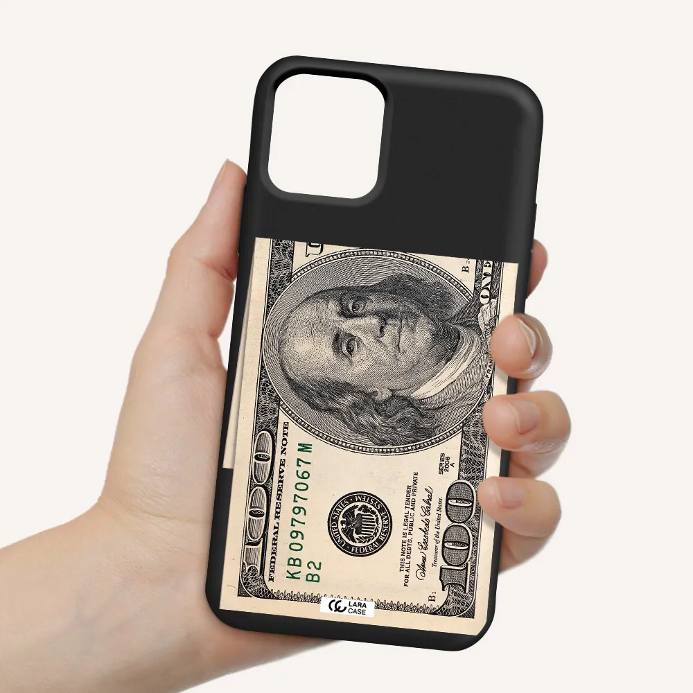 a close-up of a money bill Apple iPhone 11 pro max Silicone black Case