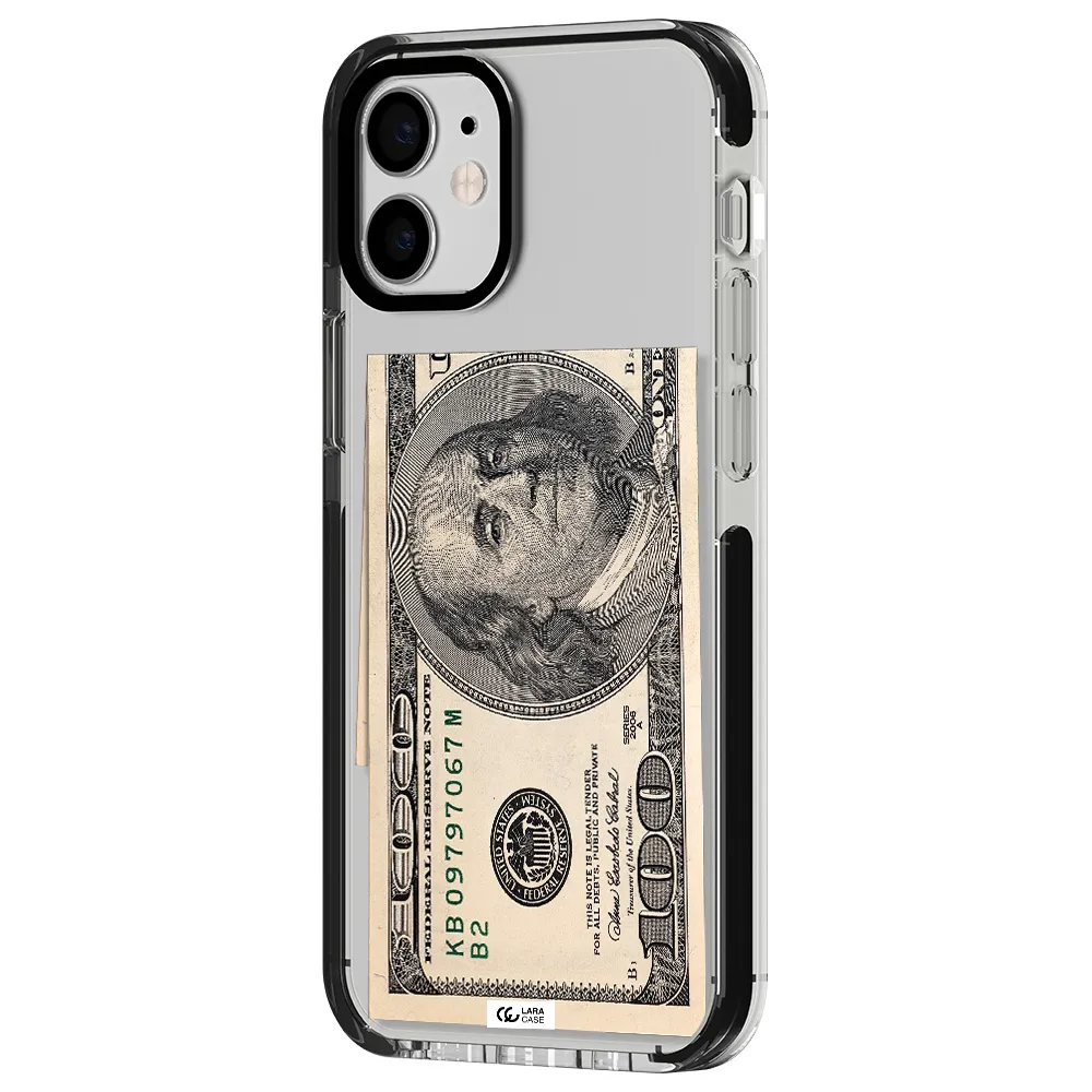 a close-up of a money bill Apple iPhone 12 mini impact black border Case