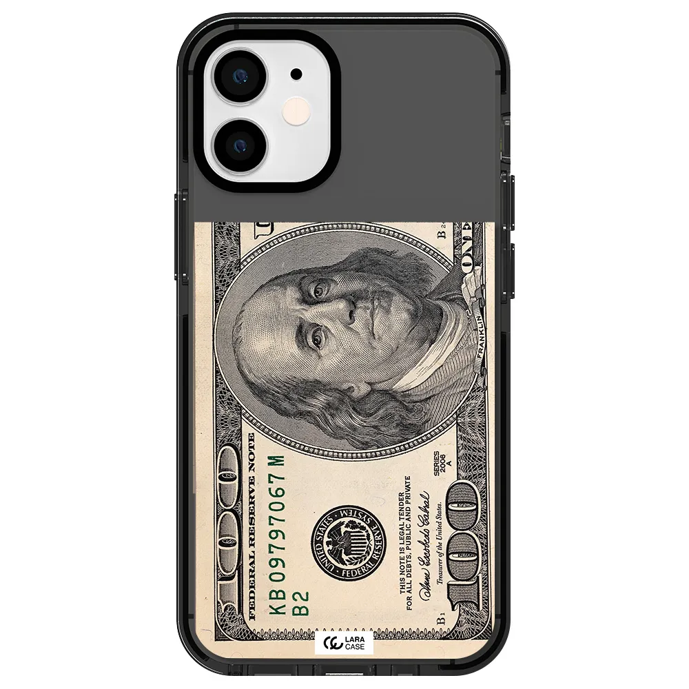 a close-up of a money bill Apple iPhone 12 mini impact Smoke Black Case