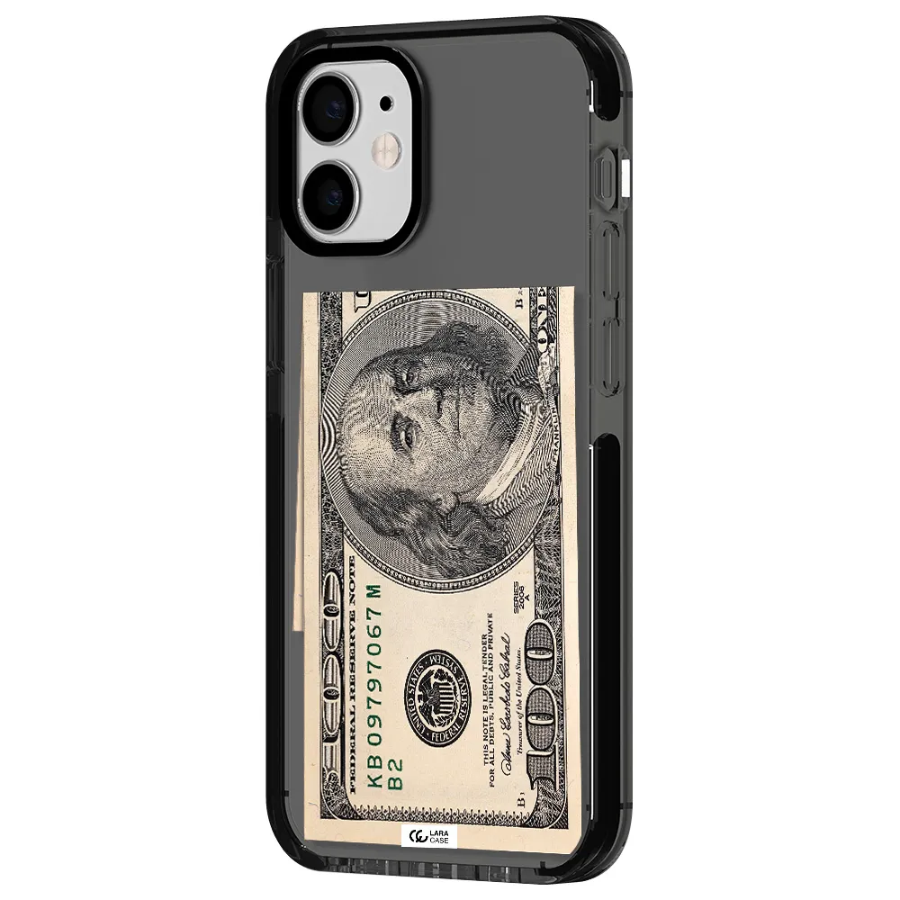 a close-up of a money bill Apple iPhone 12 mini impact Smoke Black Case