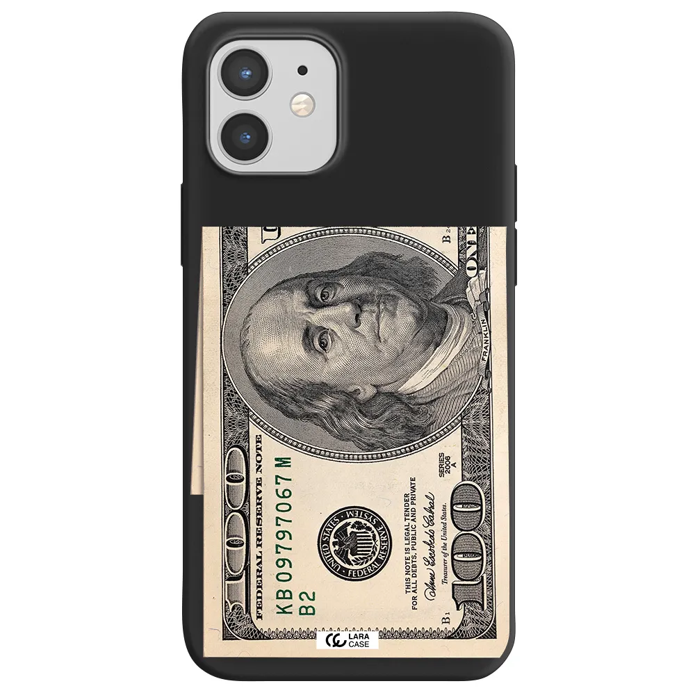 a close-up of a money bill Apple iPhone 12 mini Silicone black Case