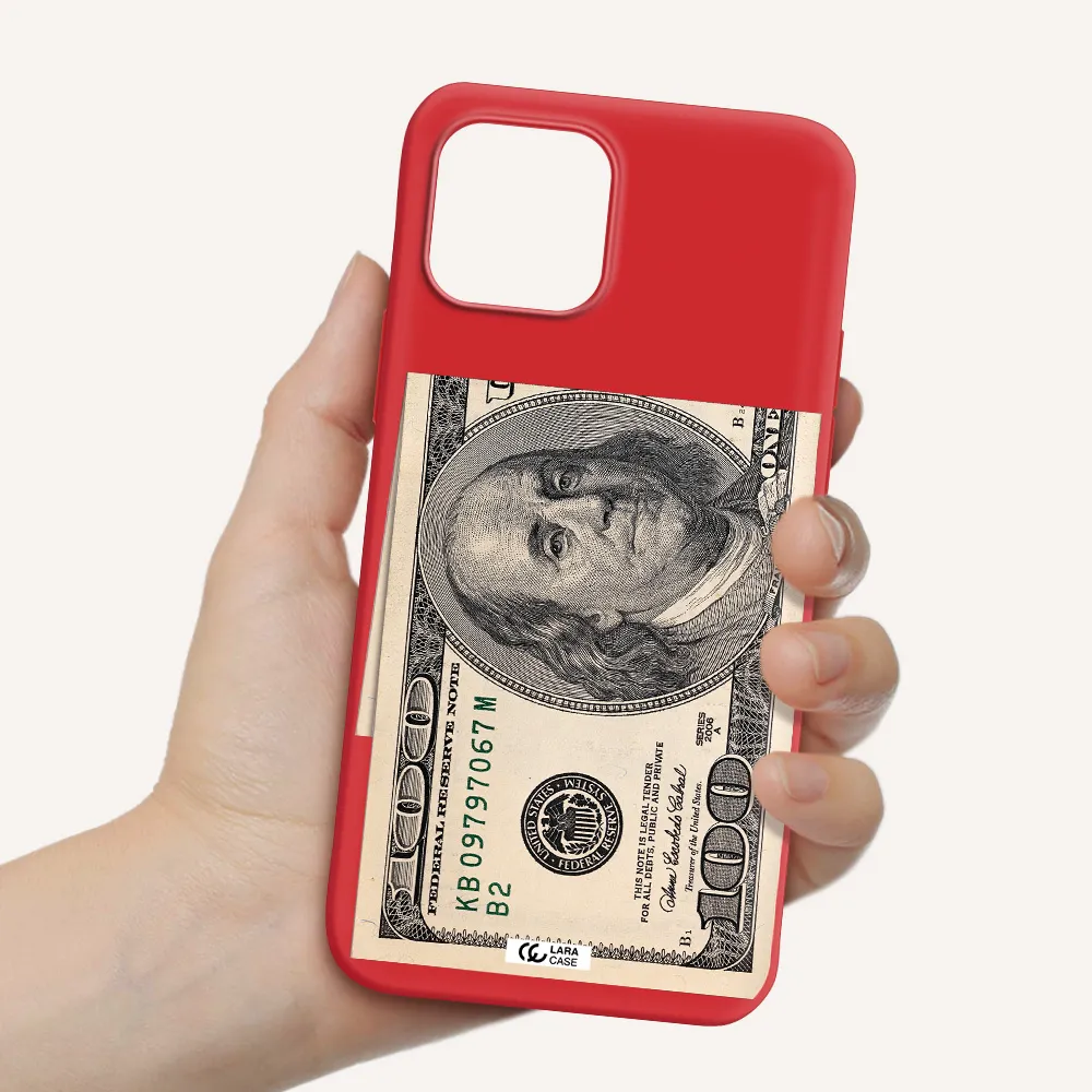 a close-up of a money bill Apple iPhone 12 mini Silicone Imperial Red Case