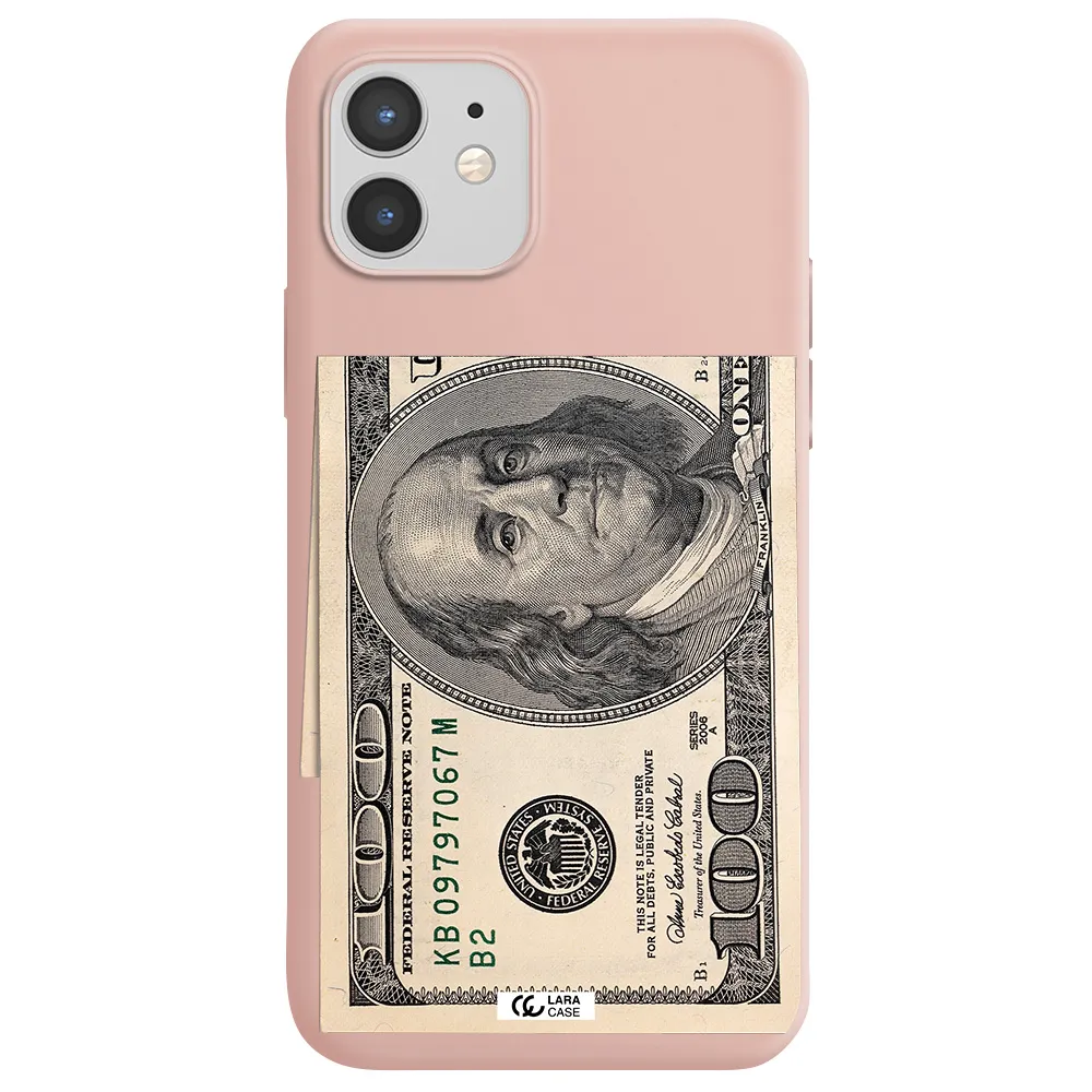 a close-up of a money bill Apple iPhone 12 mini Silicone pastel pink Case