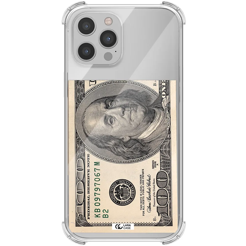a close-up of a money bill Apple iPhone 12 pro Clear PC Case