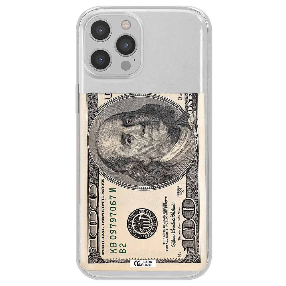 A Close-Up Of A Money Bill Apple Iphone 12 Pro Max Clear Tpu Case