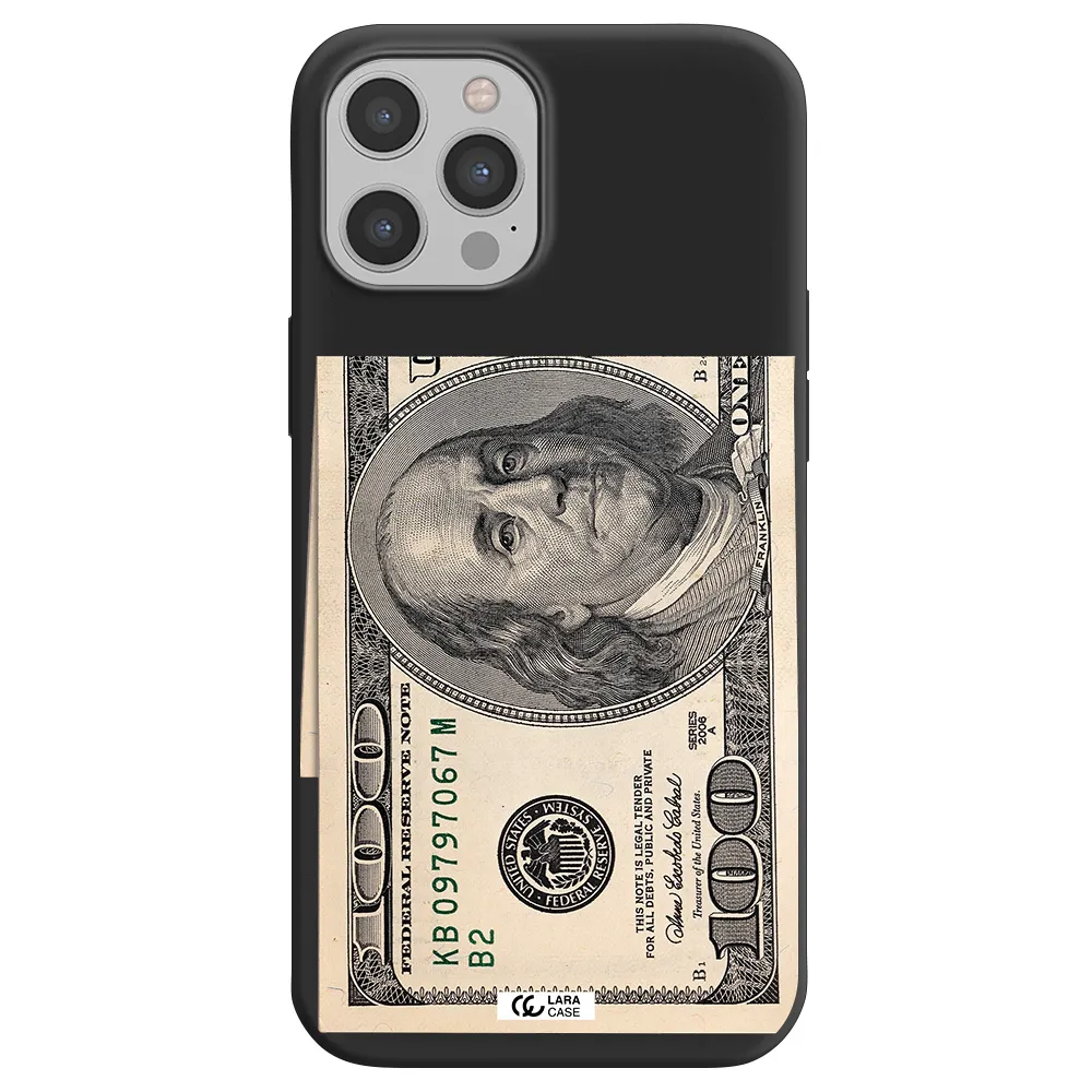 a close-up of a money bill Apple iPhone 12 pro Silicone black Case