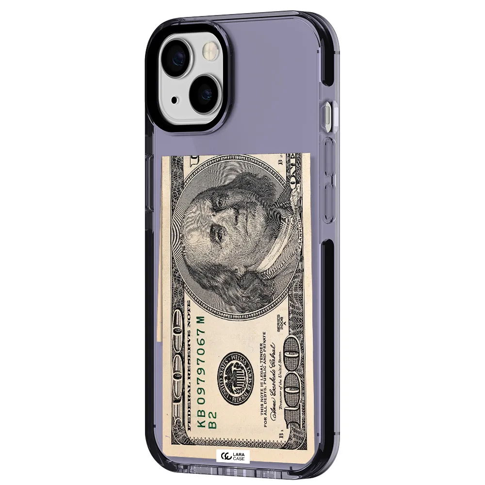 a close-up of a money bill Apple iPhone 13 impact Lilac Case