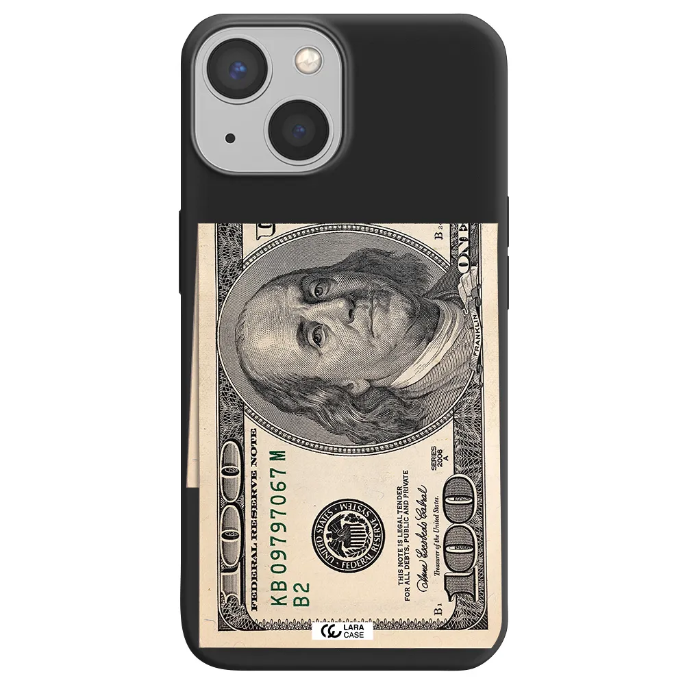 a close-up of a money bill Apple iPhone 13 mini Silicone black Case