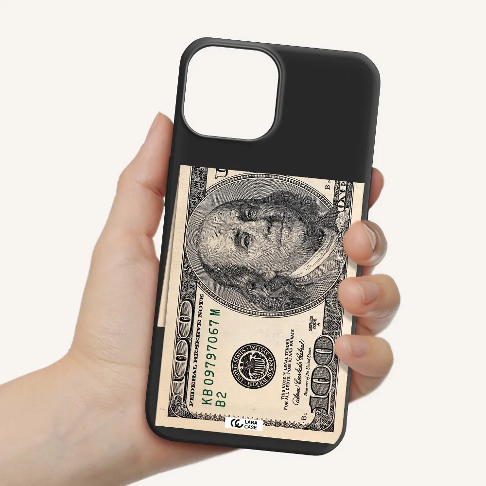 a close-up of a money bill Apple iPhone 13 mini Silicone black Case