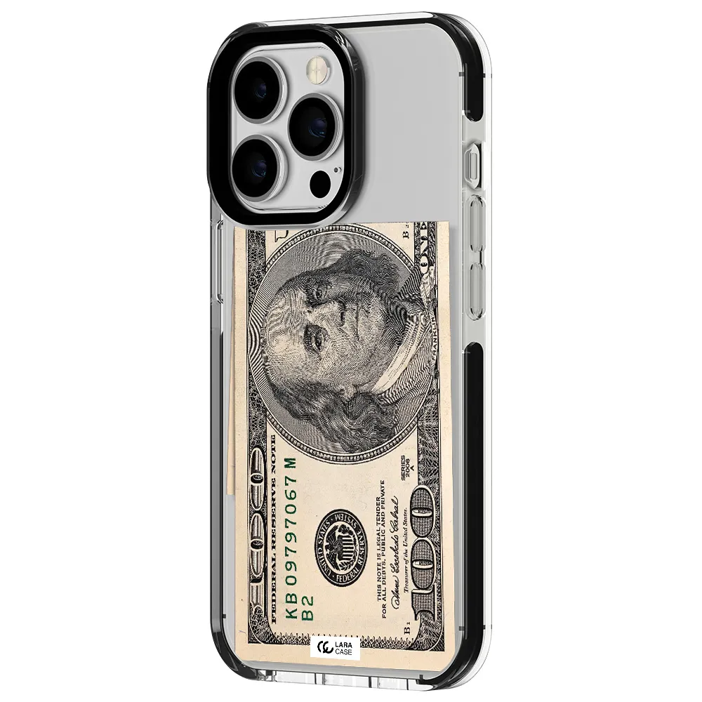 a close-up of a money bill Apple iPhone 13 Pro impact black border Case